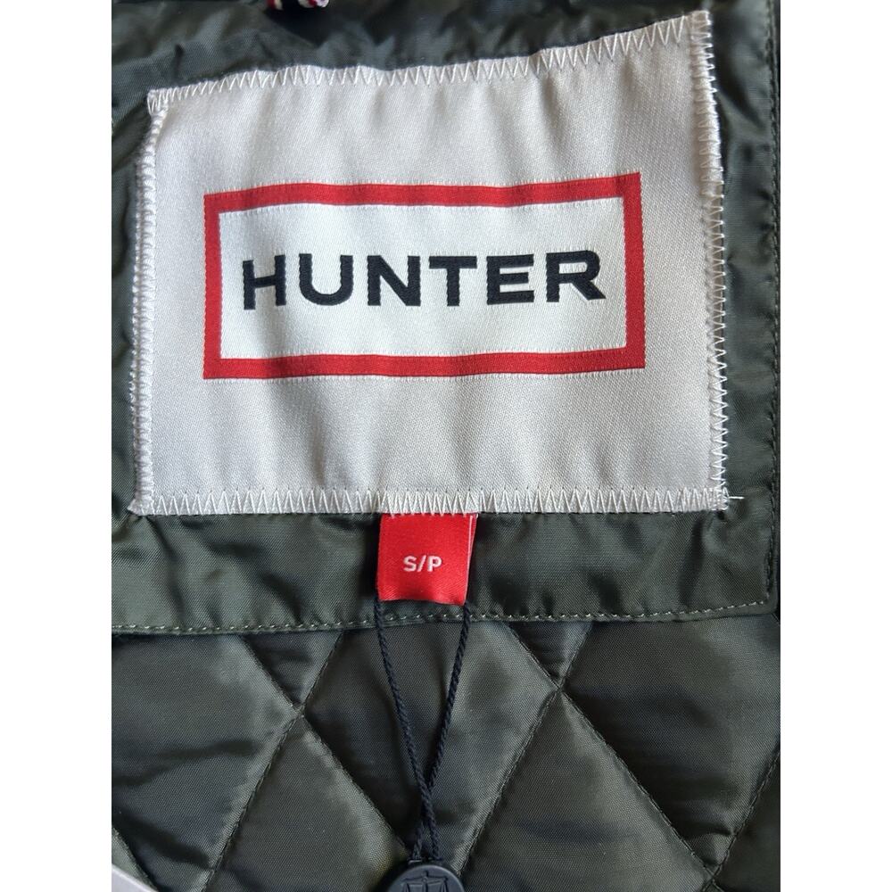 Hunter Women's Green Quilted Jacket Snap Front Pockets Mid-Length Size S - Picture 5 of 9